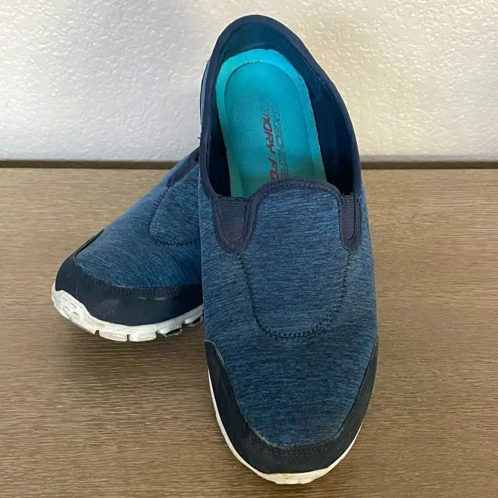 Skechers Heather Blue Slip-On Sneakers Shoes 10